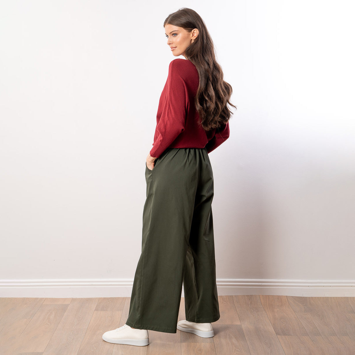 Mariah Batwing Fine Knit Top (Wine)