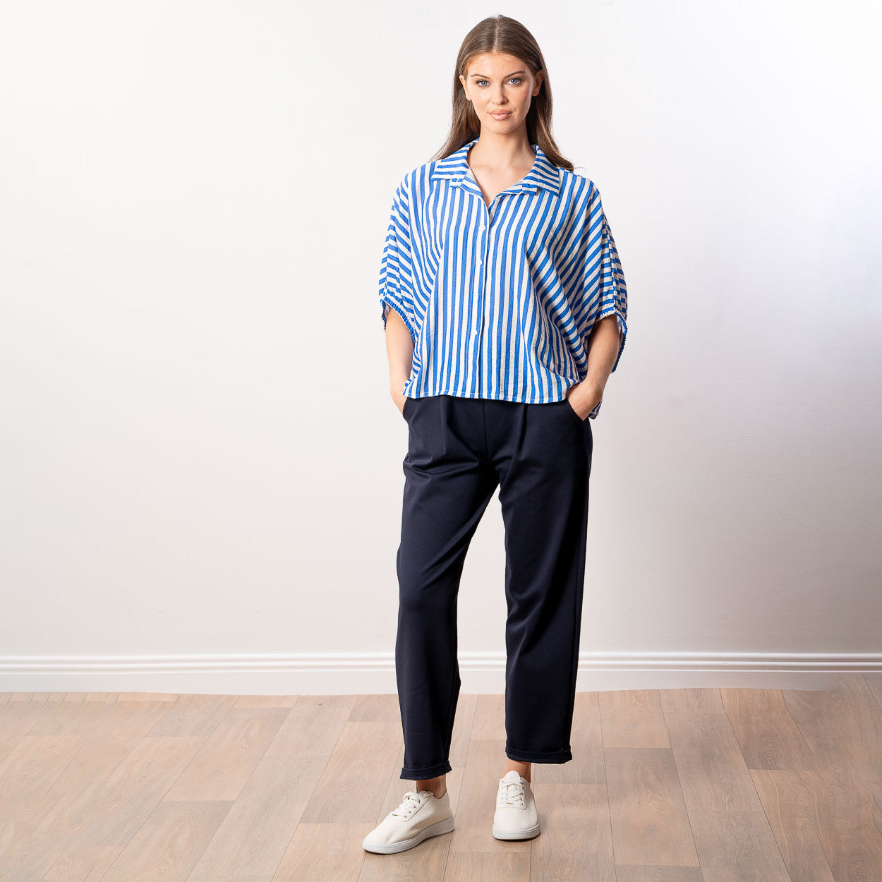 Athena Stripe Top (Blue)