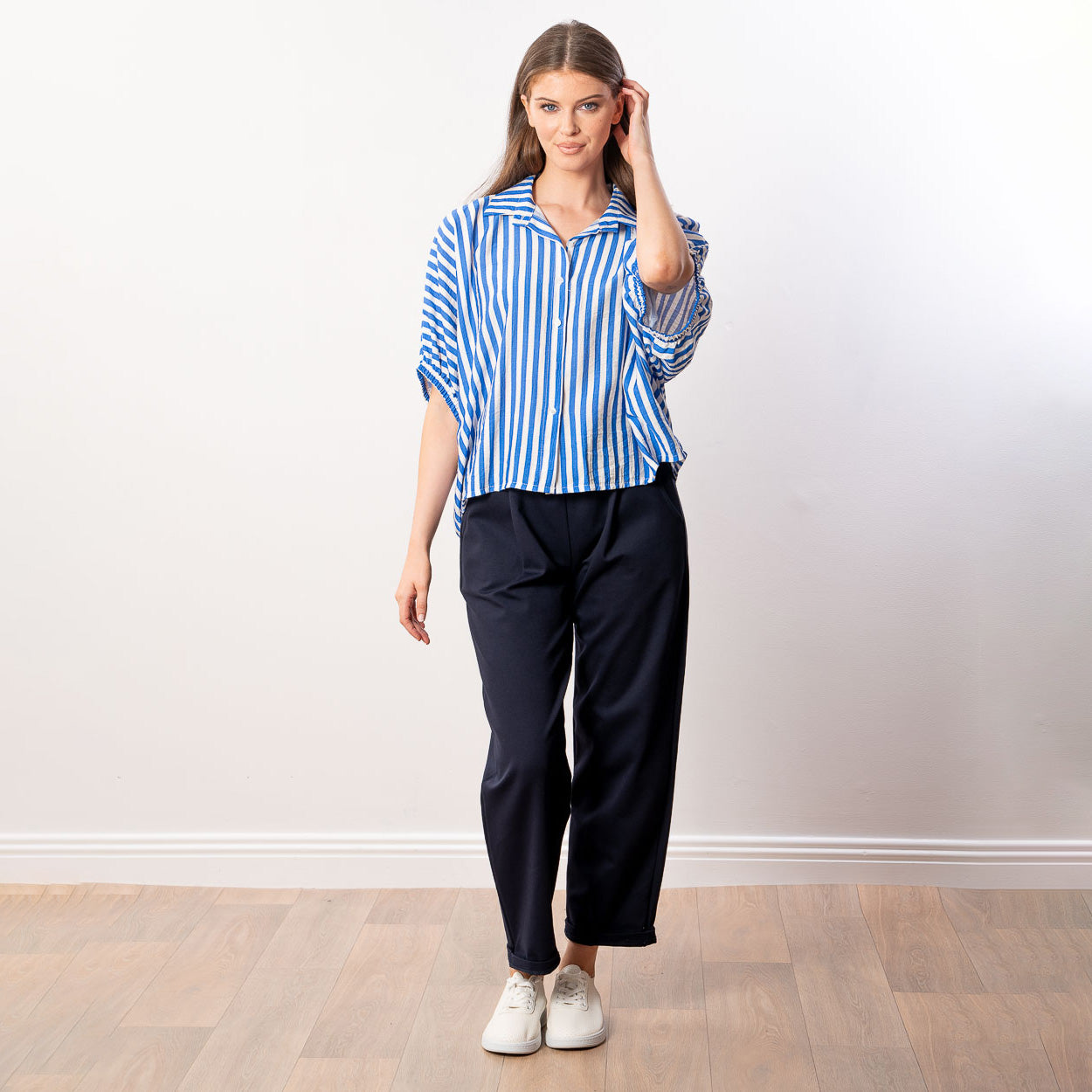Athena Stripe Top (Blue)
