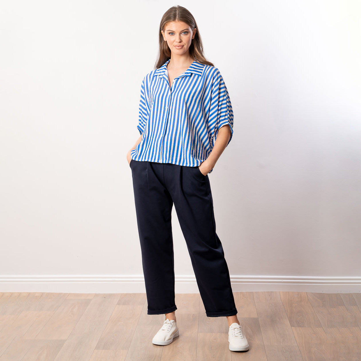 Athena Stripe Top (Blue)
