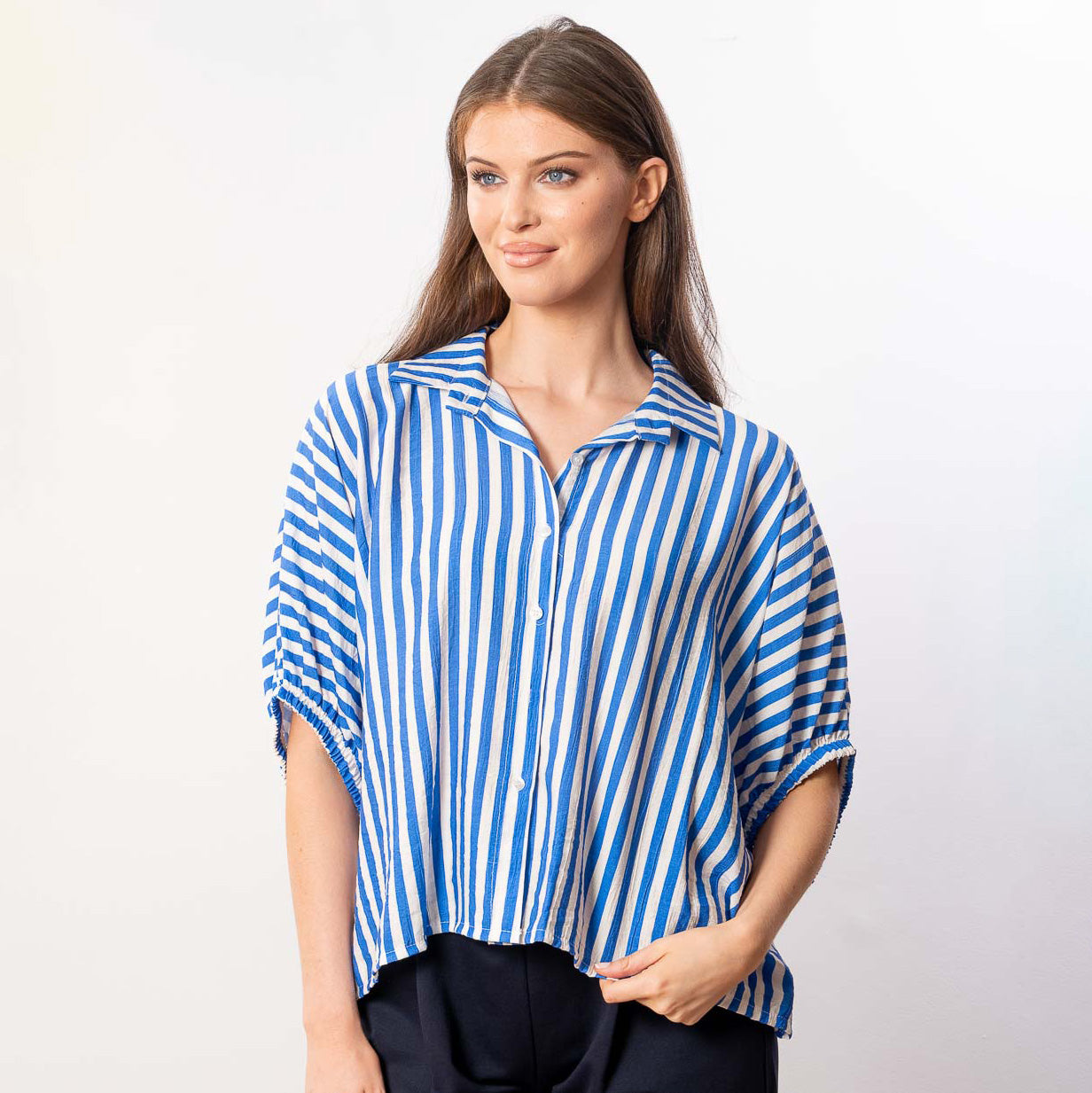 Athena Stripe Top (Blue)