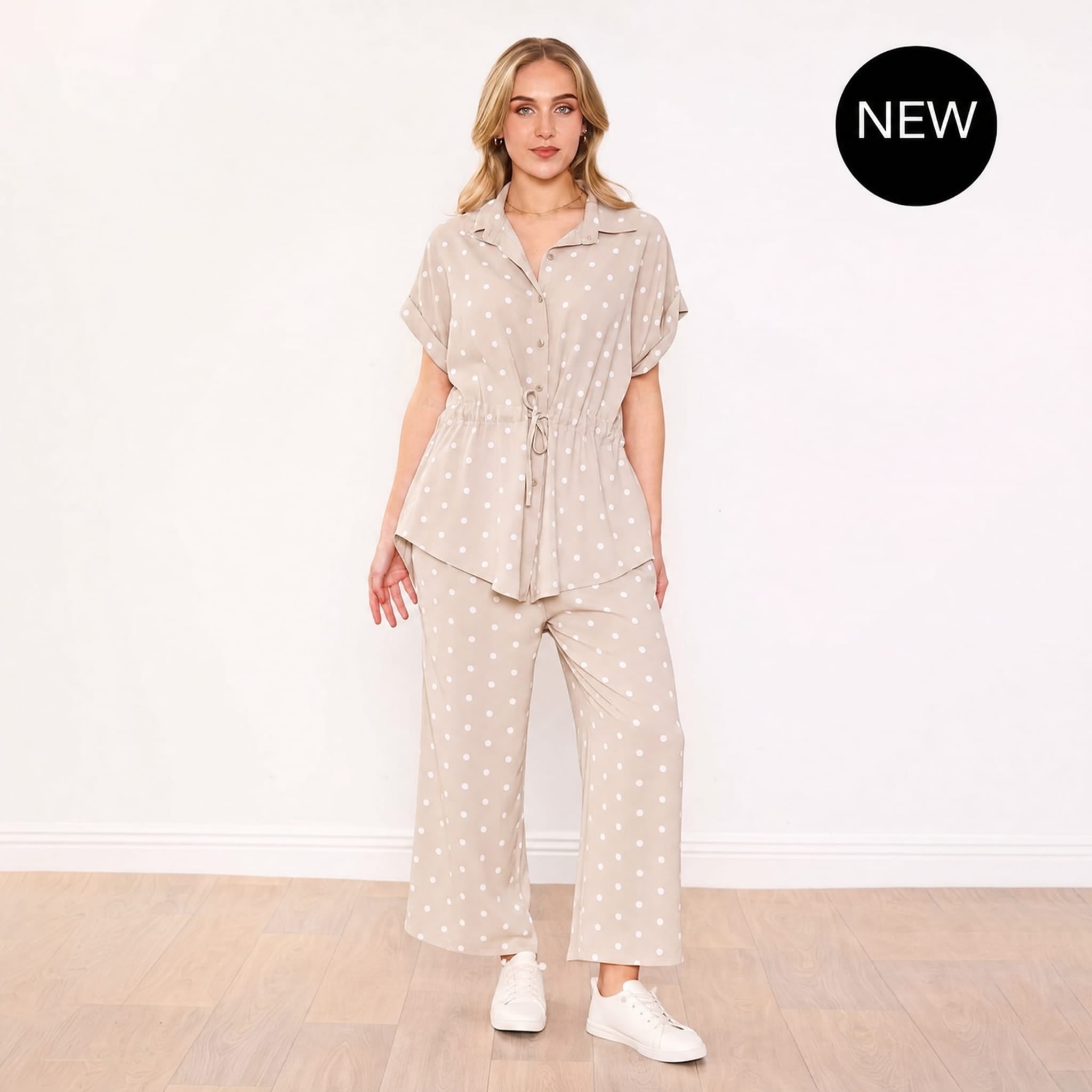 Darcey Co-Ord (Stone Polka Dot)