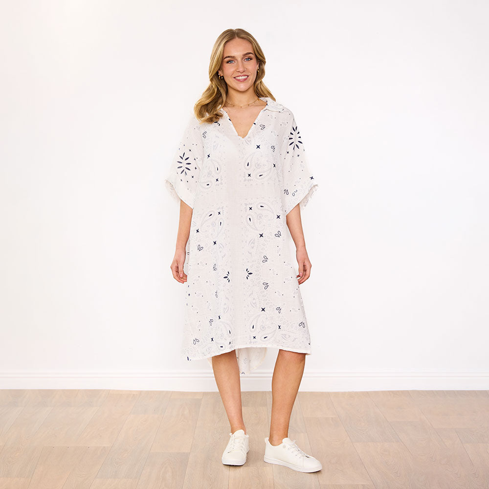 Diana Dress (White Bandana)