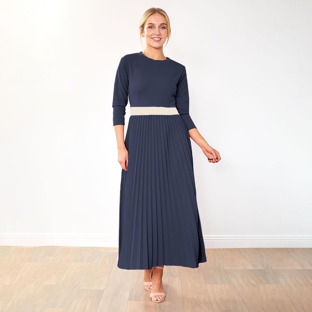 Doyle Dress Black/Cream belt & Navy/Cream belt For 94