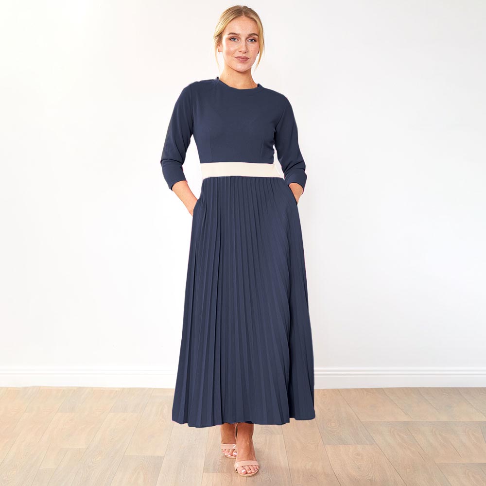 Doyle Dress Black/Cream belt & Navy/Cream belt For 94