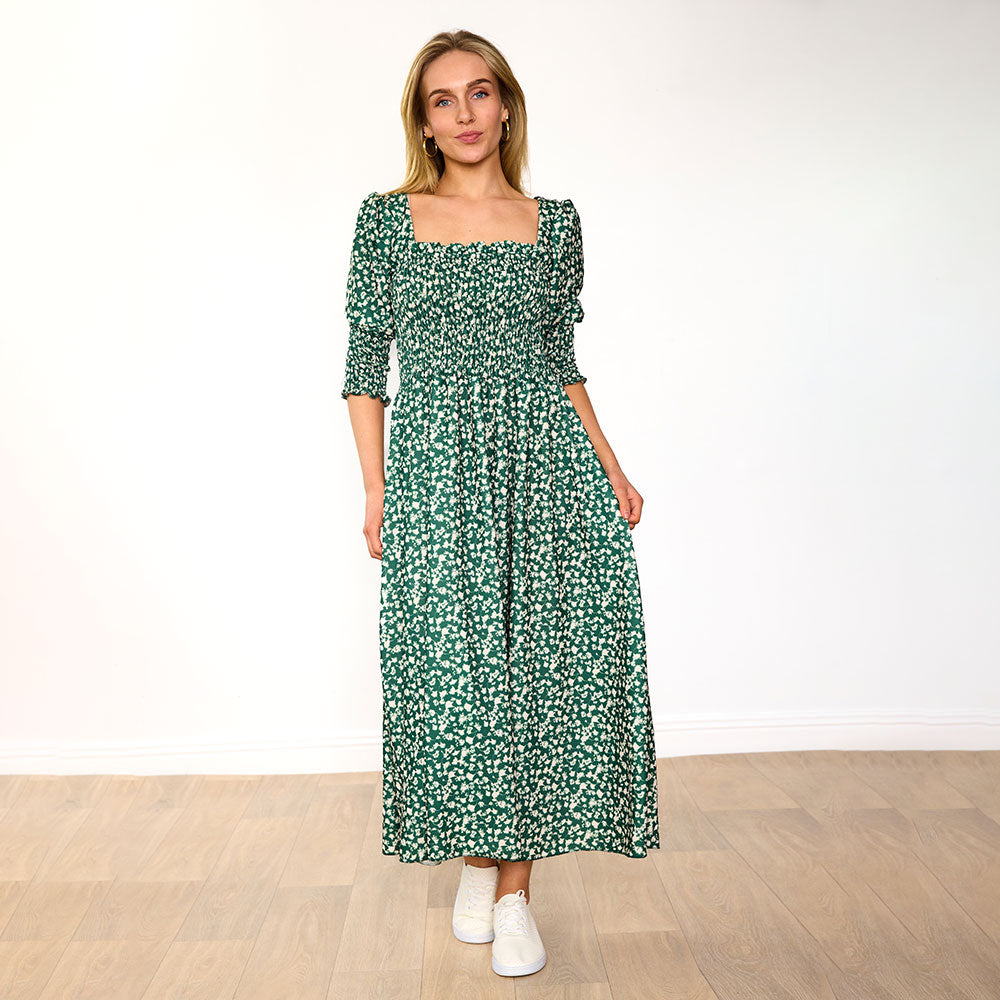 Pixie Dress (Floral Green)