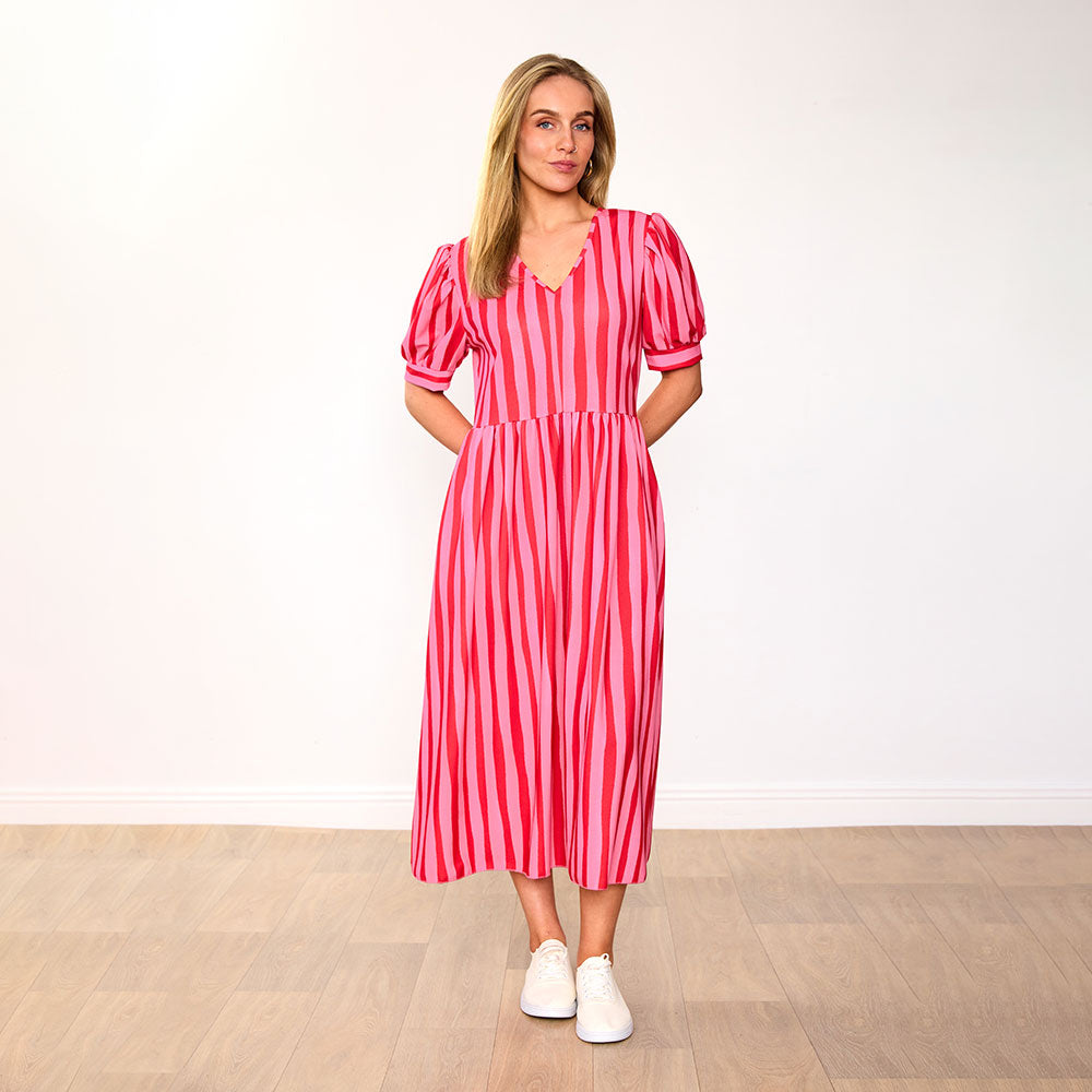 Billy Dress (Pink/Red Stripe)