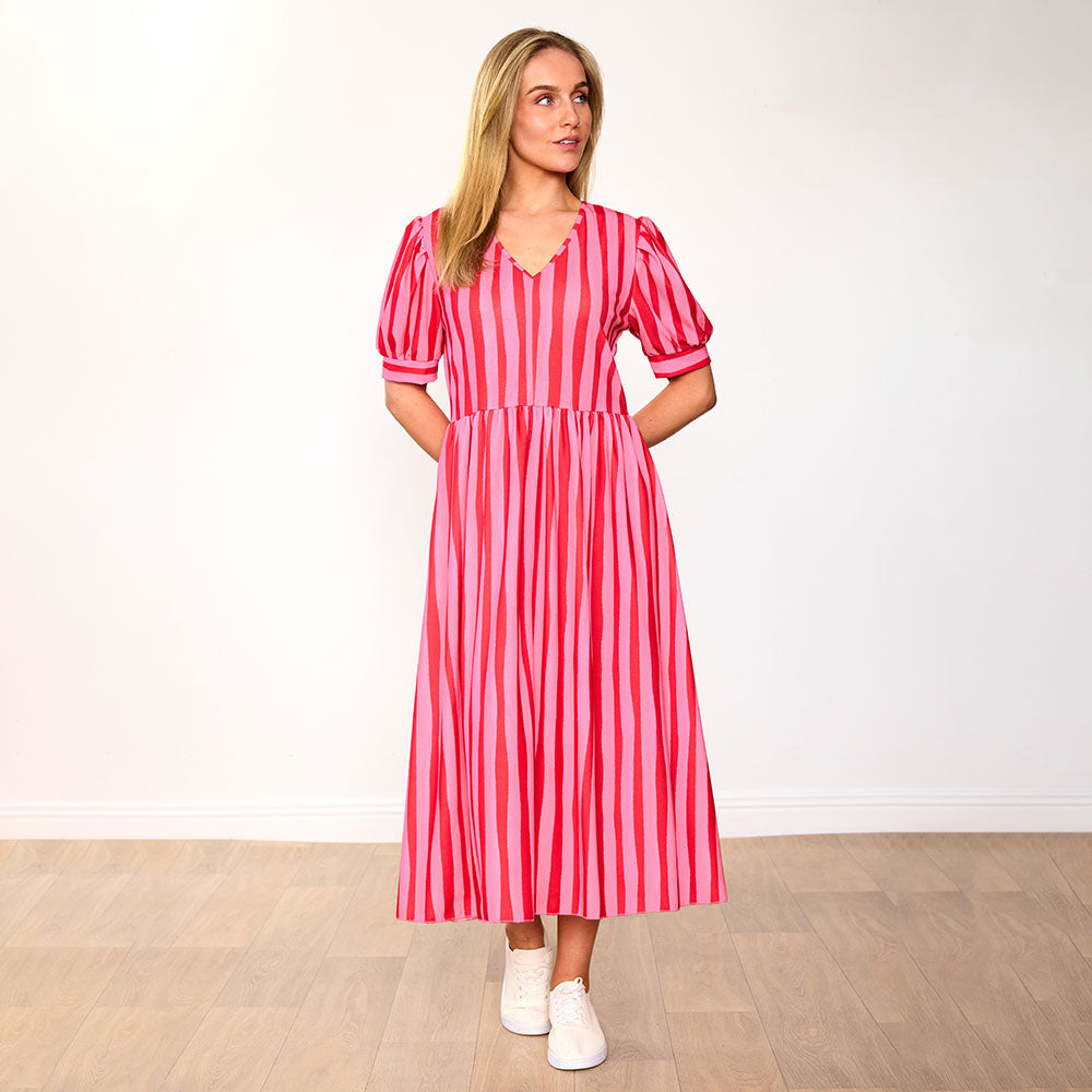 Billy Dress (Pink/Red Stripe)