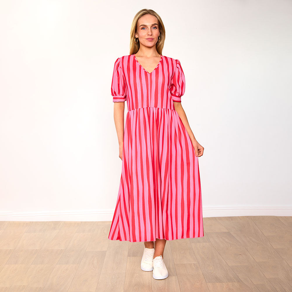 Billy Dress (Pink/Red Stripe)
