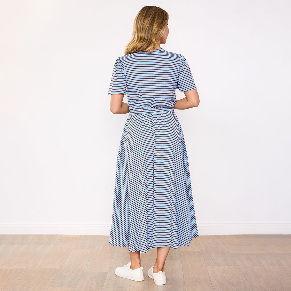 Eilish Dress (Blue/Brown)