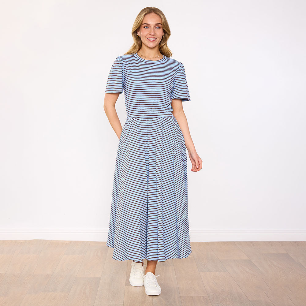 Eilish Dress (Blue/Brown)