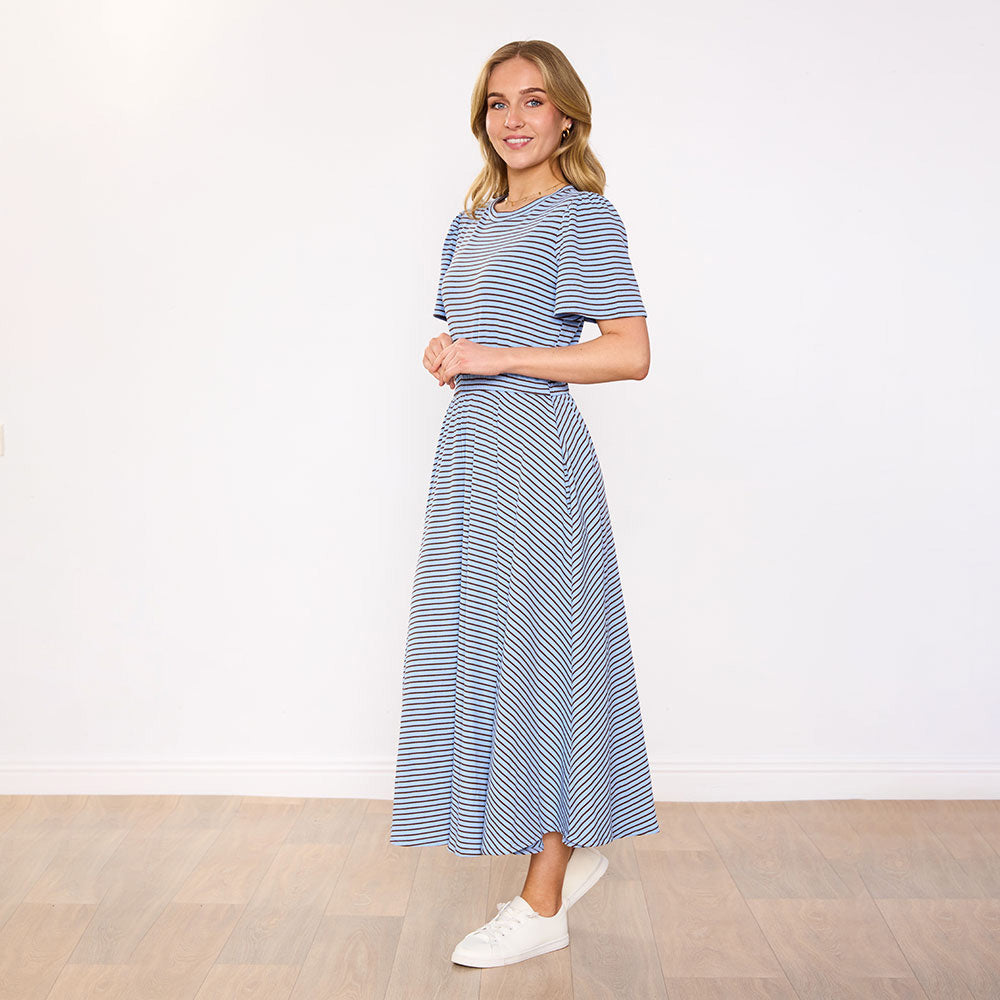Eilish Dress (Blue/Brown)