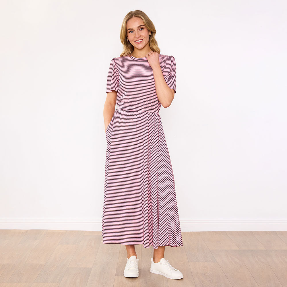 Eilish Dress (Pink/Brown)