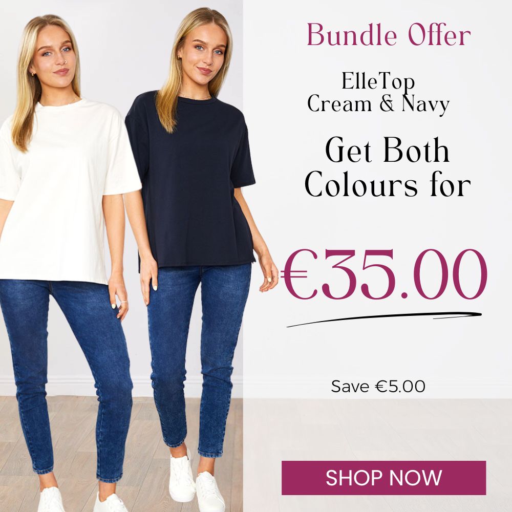 Elle Top Cream & Navy (2 for €35)