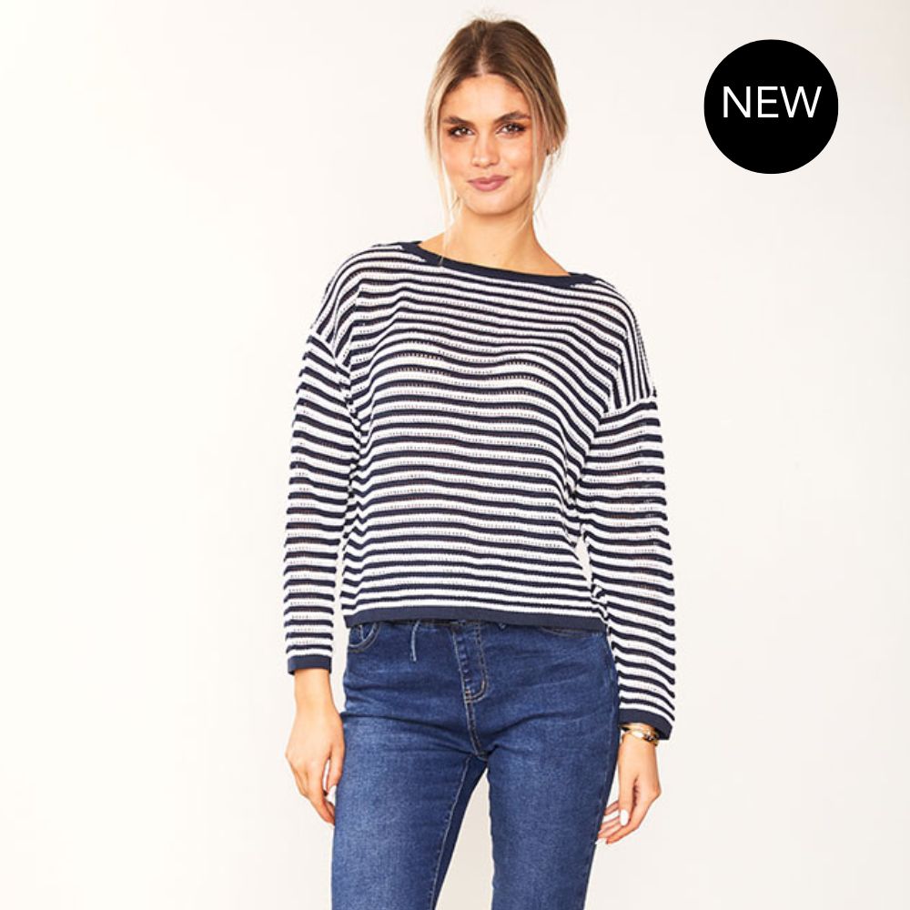 Jill Jumper (Navy Stripe)
