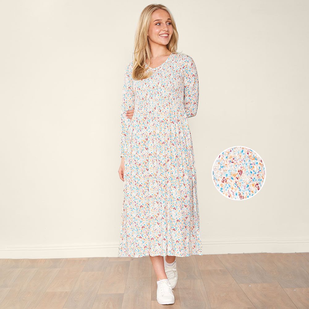 Lucy Dress (White Floral)