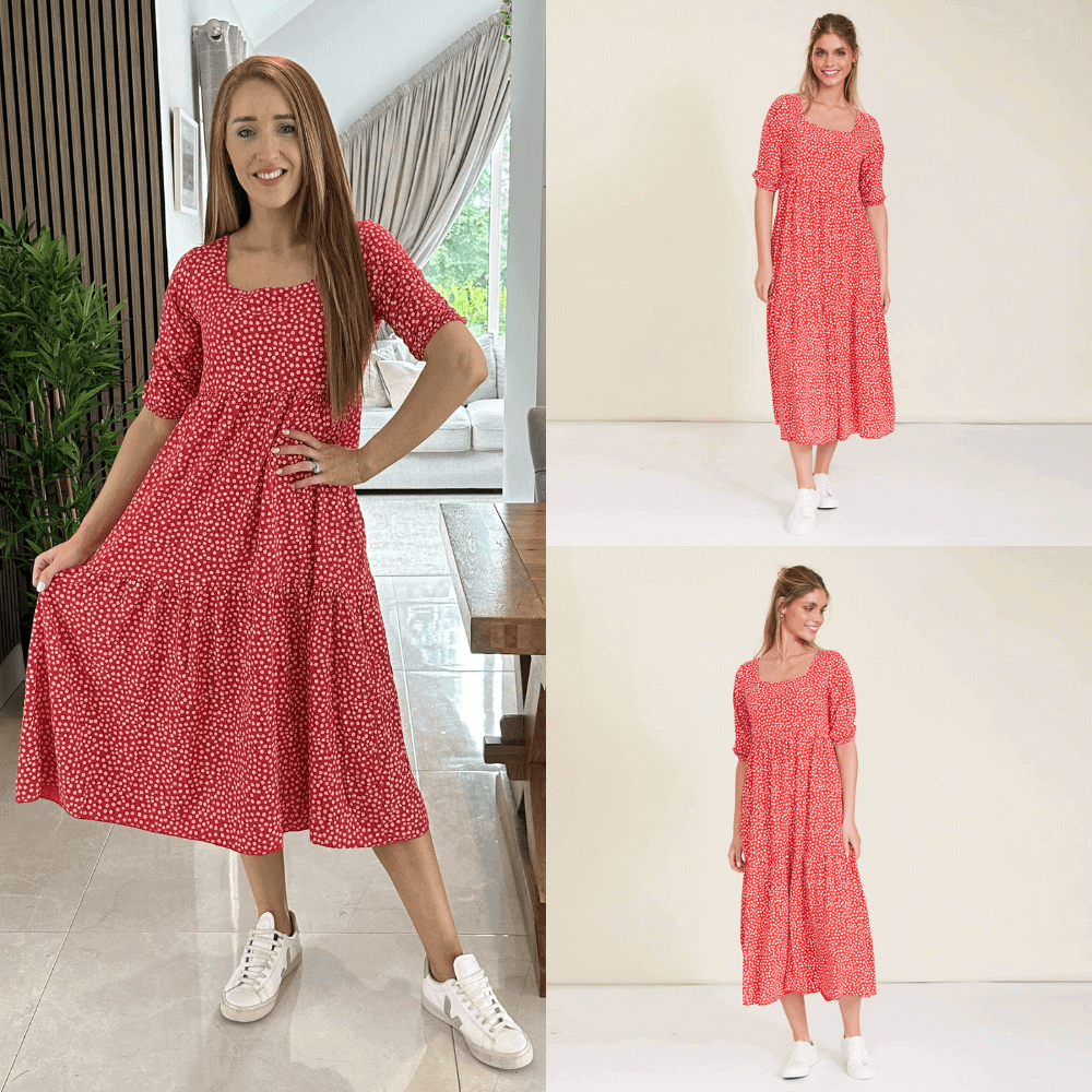 Delta Dress (Red Floral)