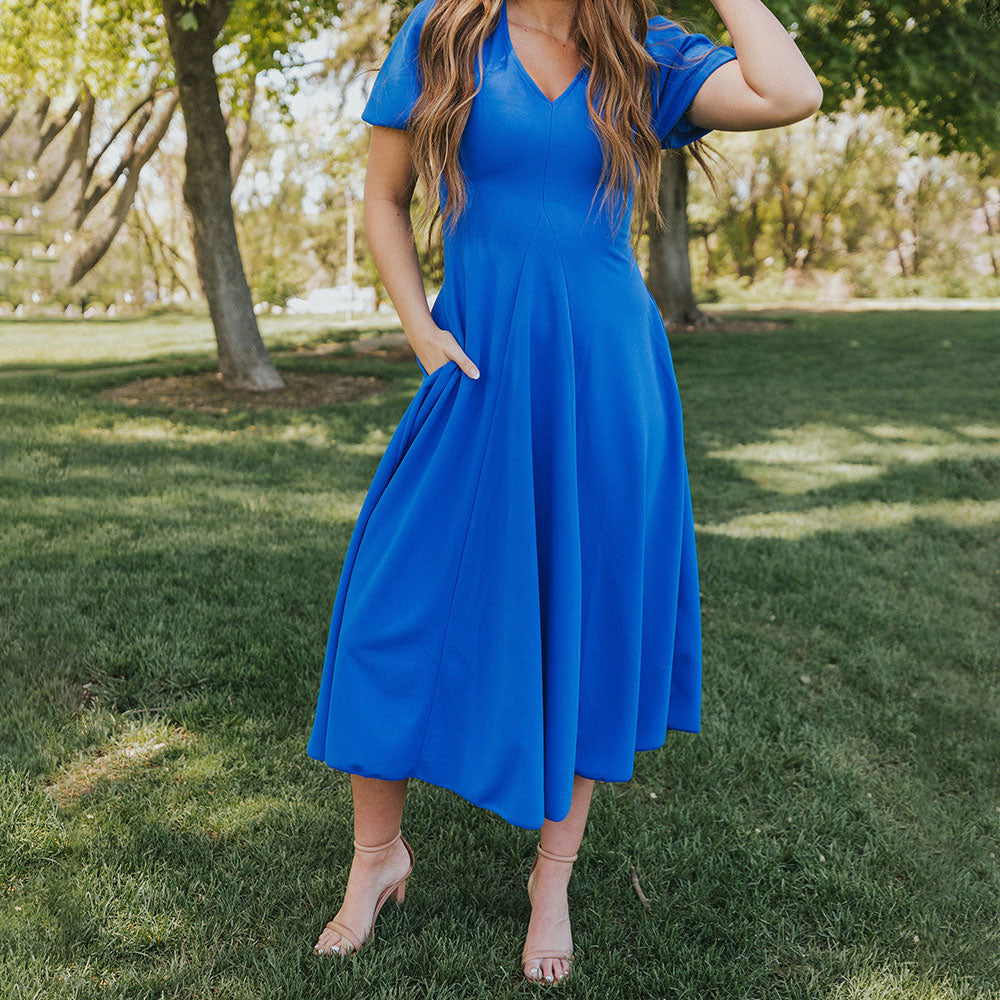 Flora Dress (Cobalt)