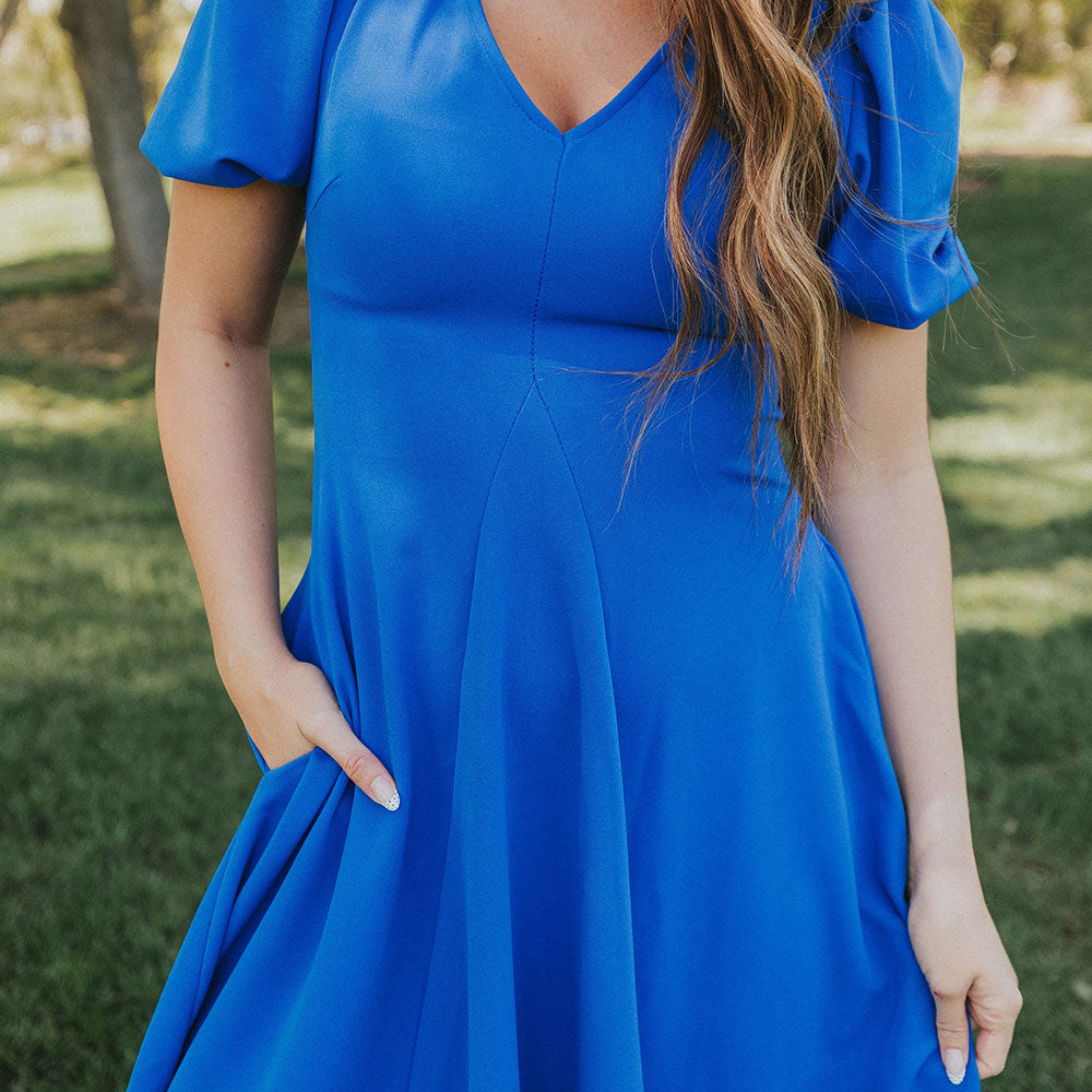 Flora Dress (Cobalt)