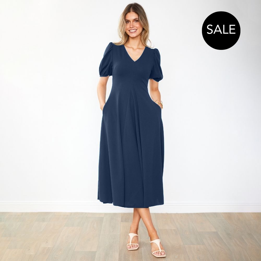 Flora Dress (Navy)