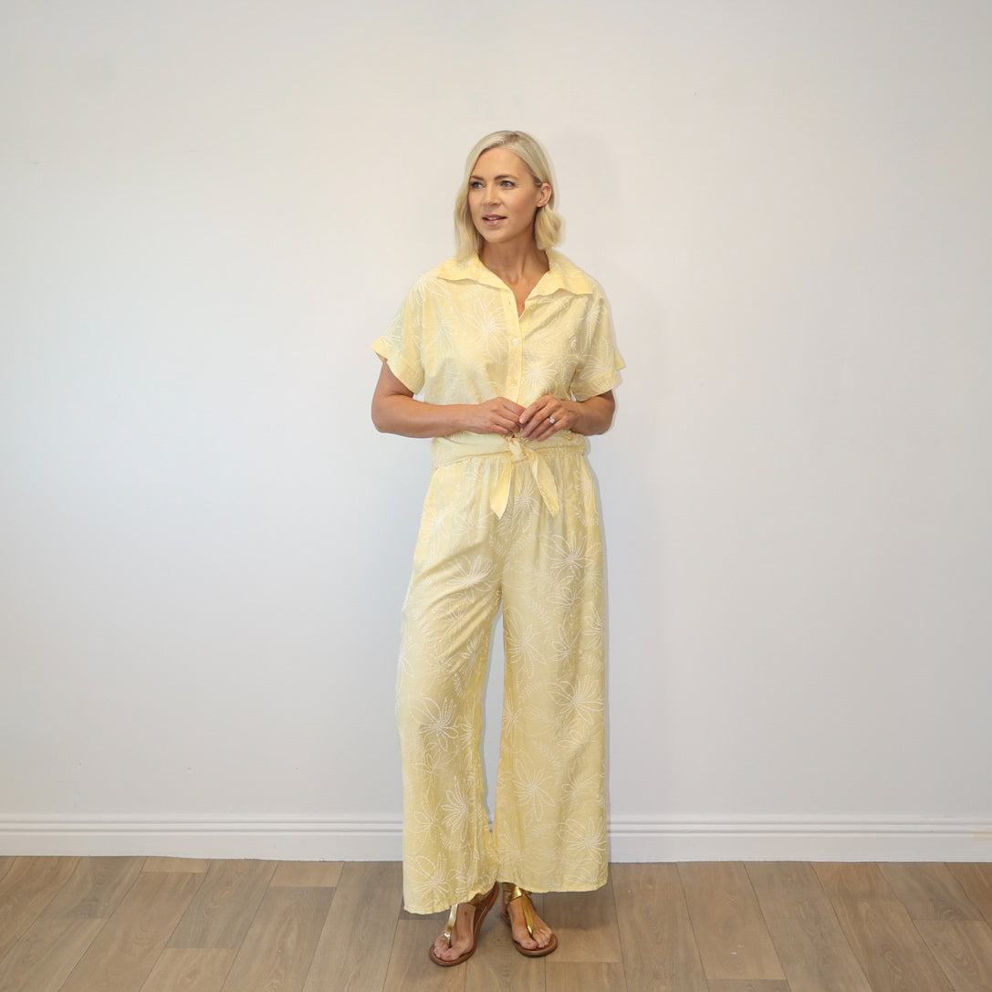 Flora Tie-Front Co-ord (Yellow Floral)
