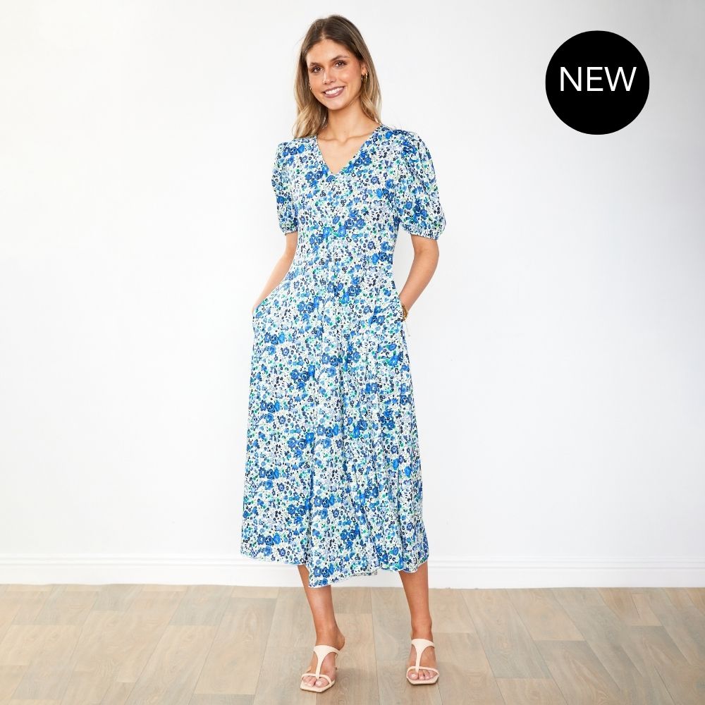 Flora Dress (Blue Rose)
