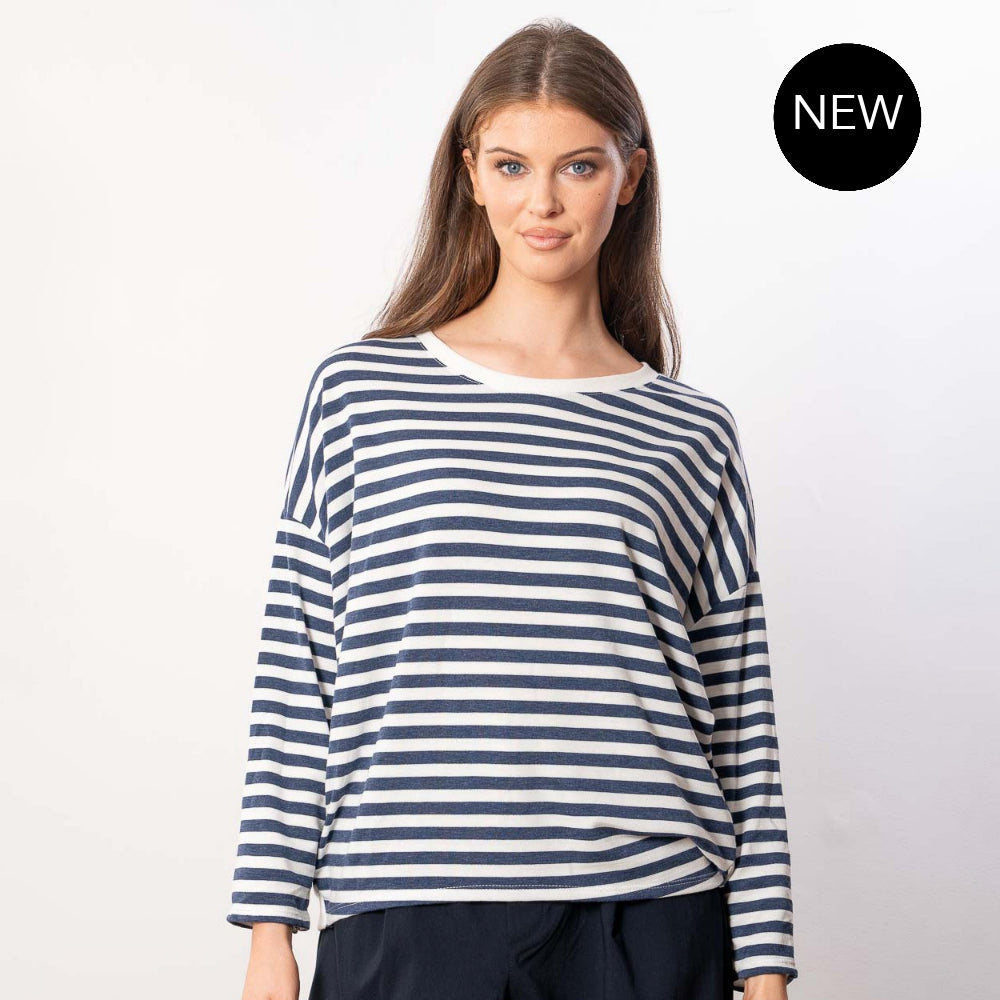 Florence Stripe Top (Navy/White)