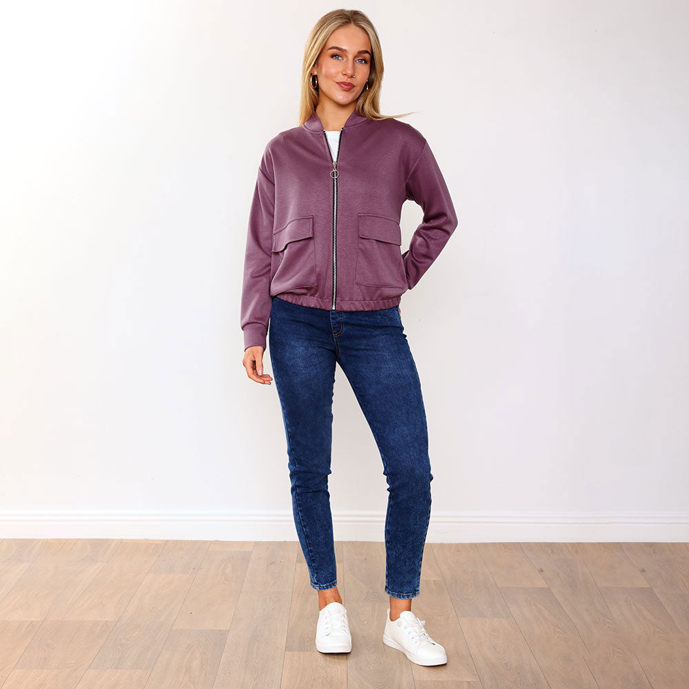 Flynn Bomber Jacket (Mauve)