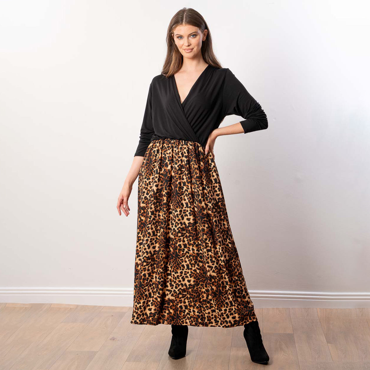 Georgia Wrap Dress (Leopard)
