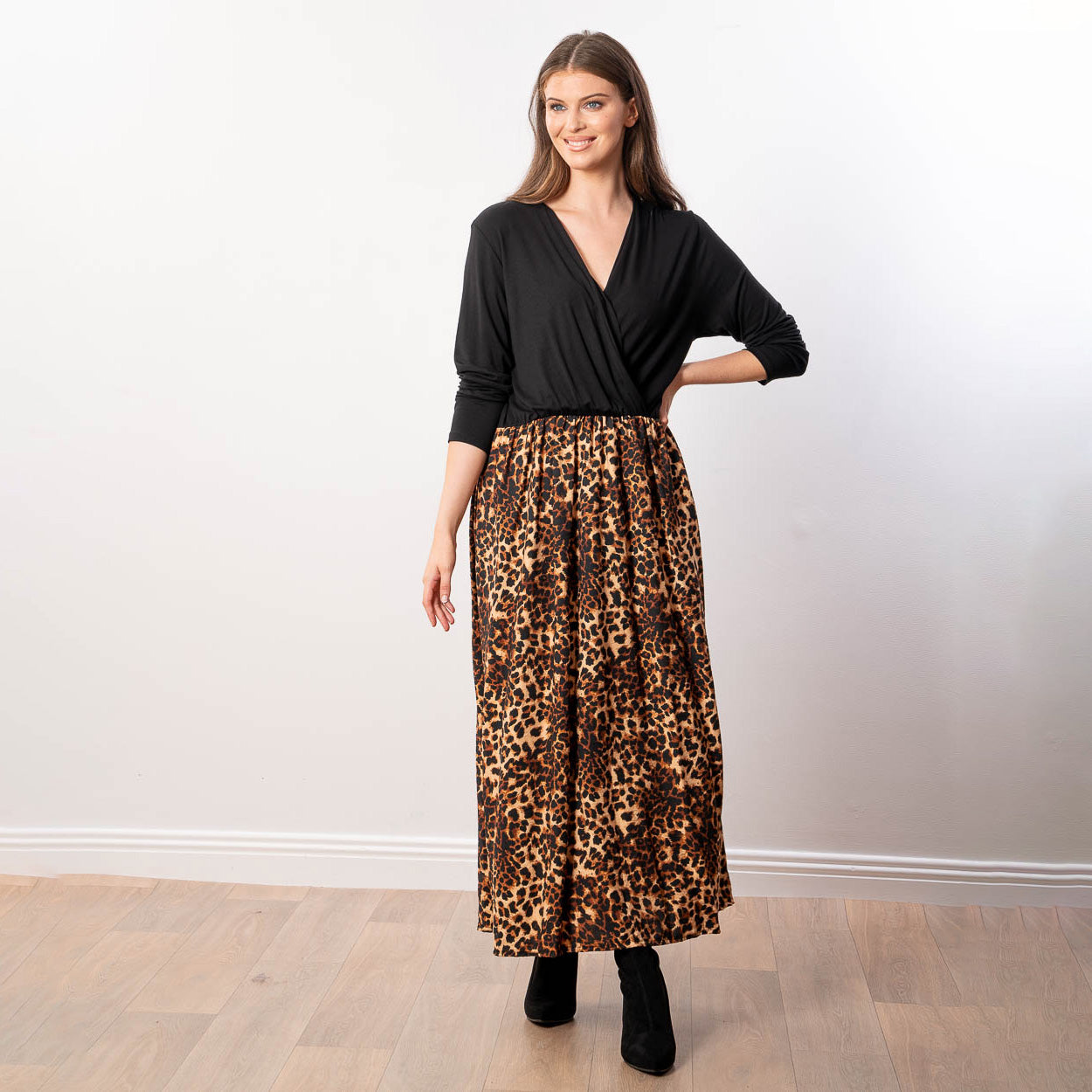 Georgia Wrap Dress (Leopard)