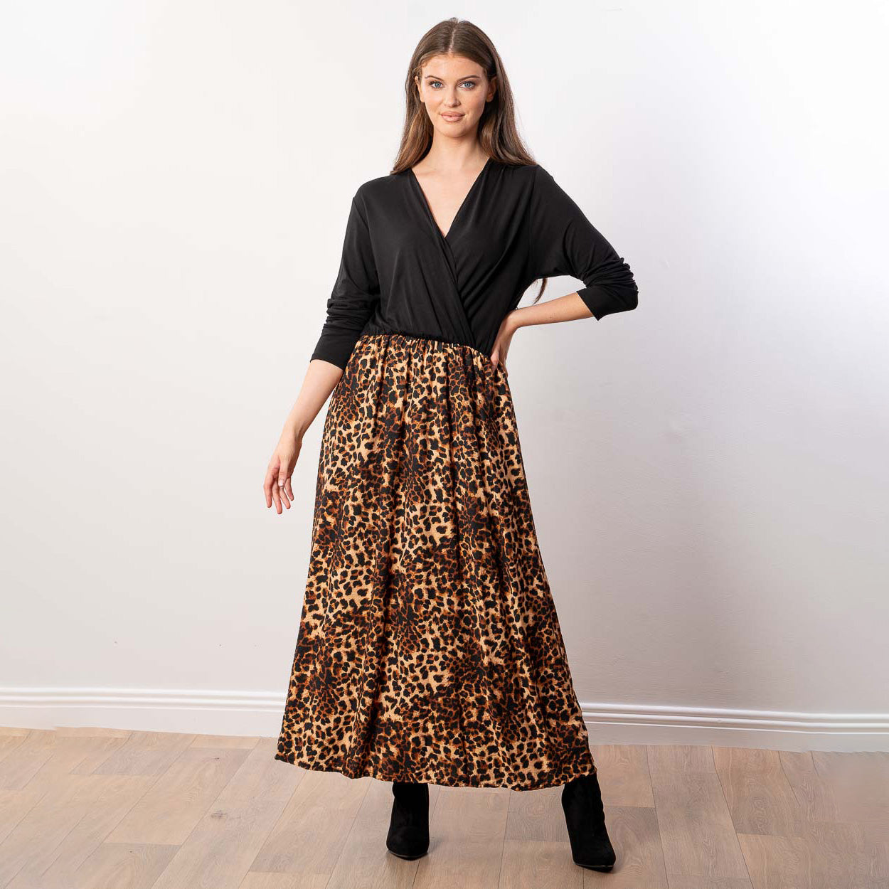 Georgia Wrap Dress (Leopard)