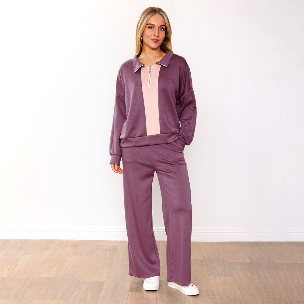 Hallie Tracksuit (Mauve/Pink)