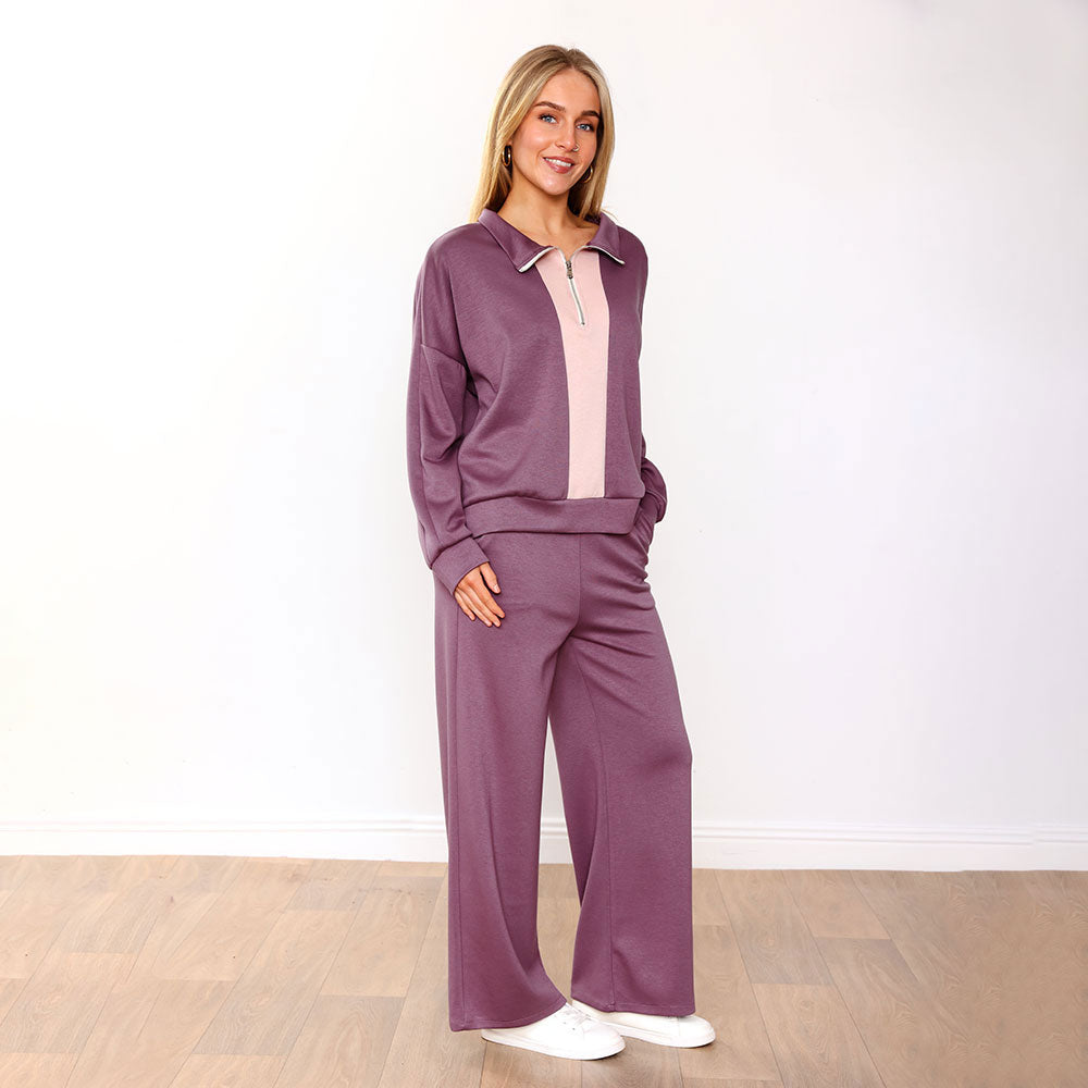 Hallie Tracksuit (Mauve/Pink)