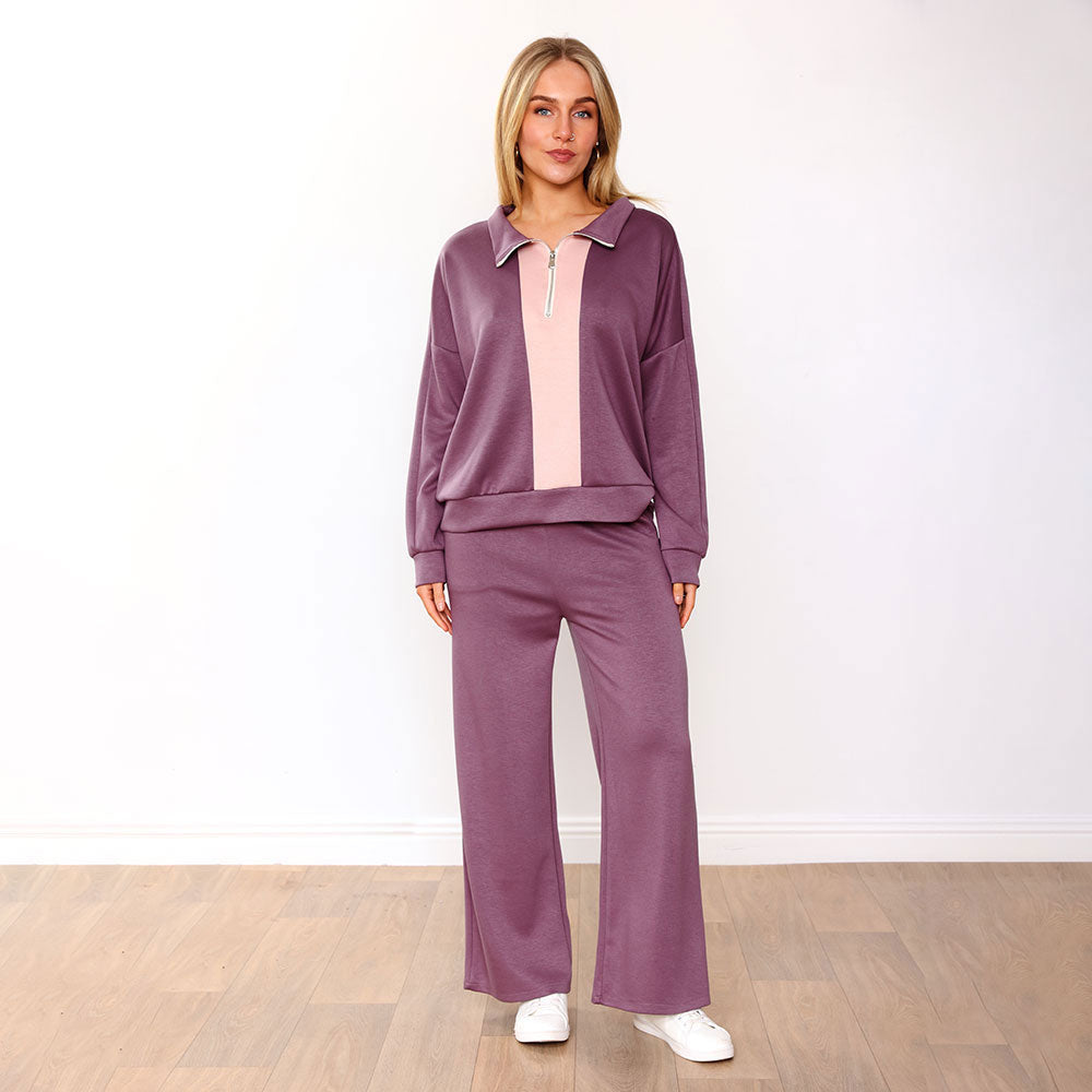 Hallie Tracksuit (Mauve/Pink)
