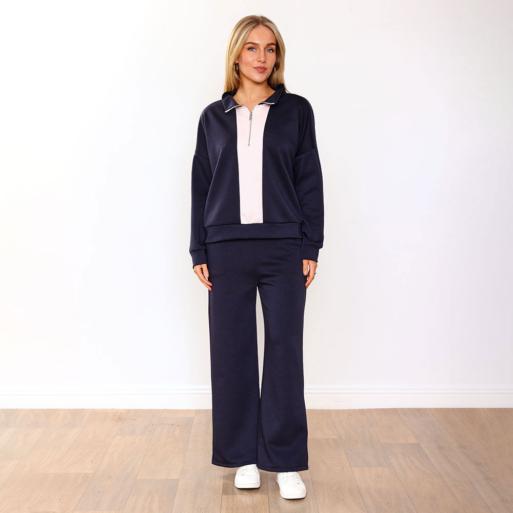 Hallie Tracksuit (Navy/Pink)