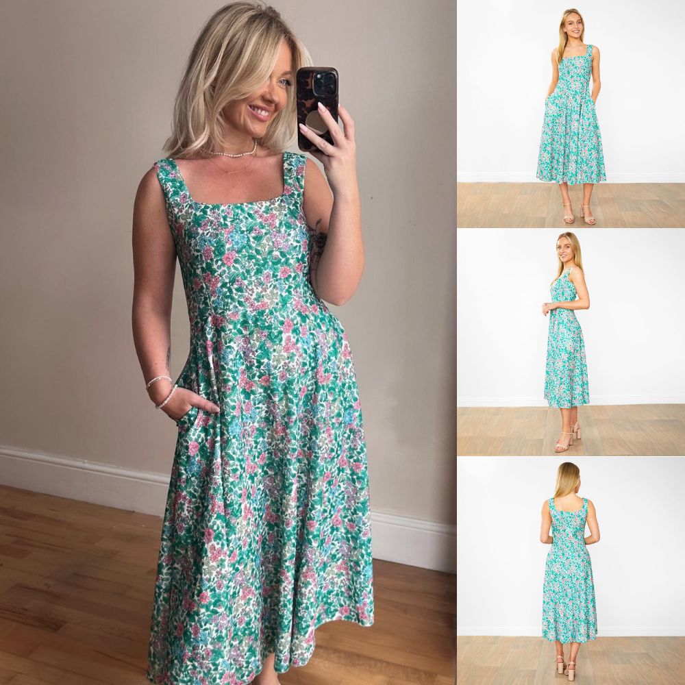 Bronagh Dress (Green Floral)
