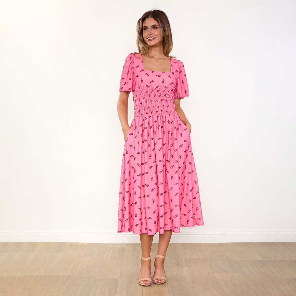 Iris Dress (Pink Lobster)