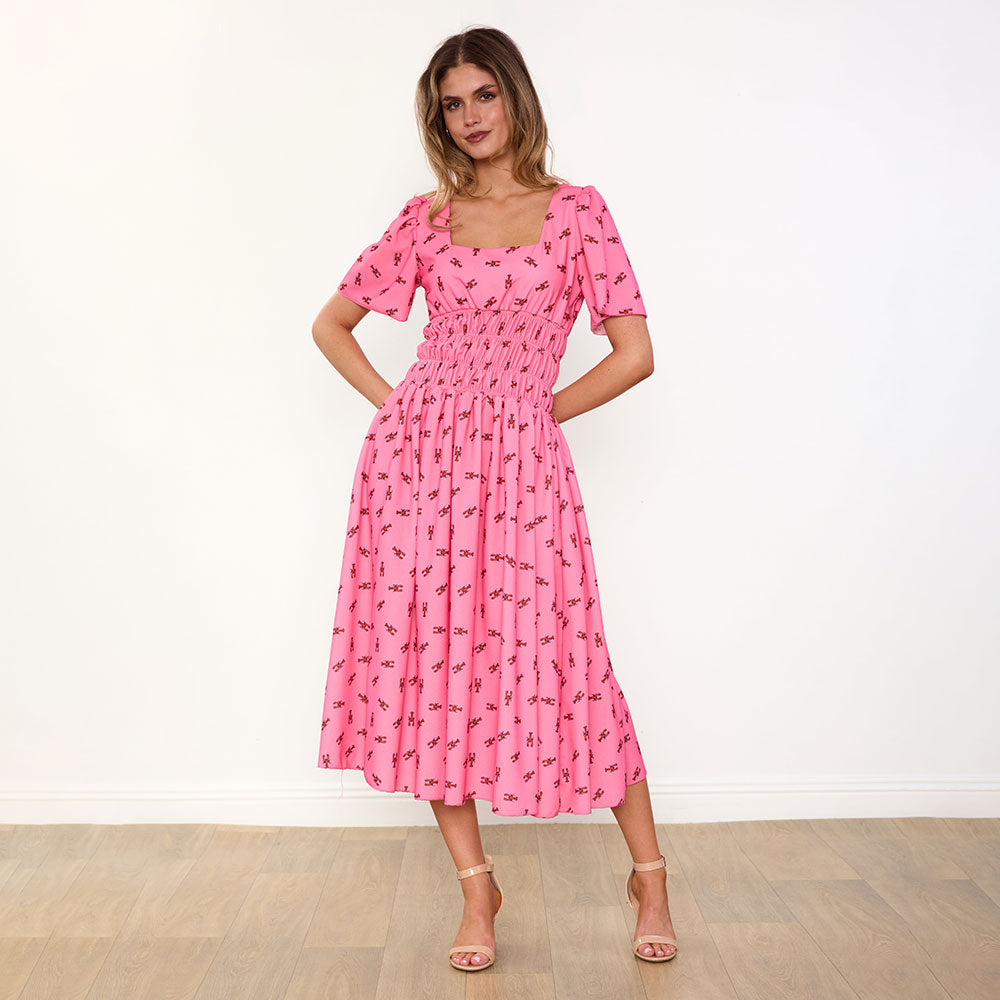 Iris Dress (Pink Lobster)
