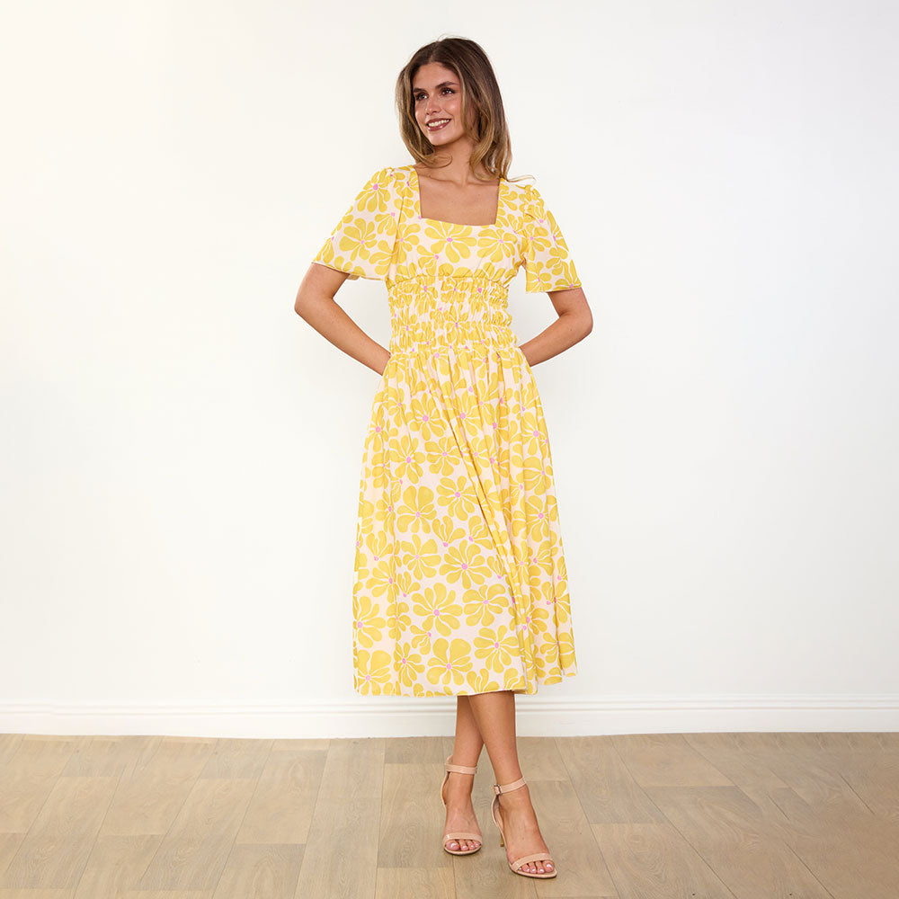 Iris Dress (Yellow Daisy)