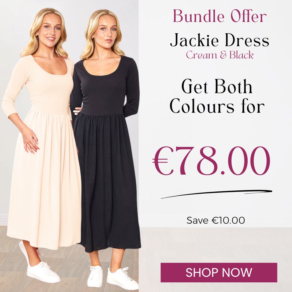 Jackie Dress Cream & Black - (2 for €78)