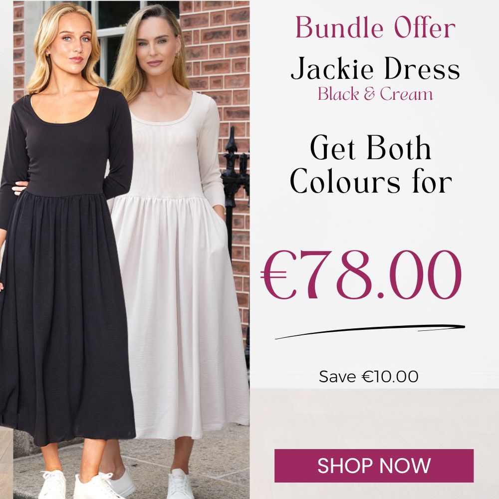 Jackie Dress Cream & Black -(2 for €78)