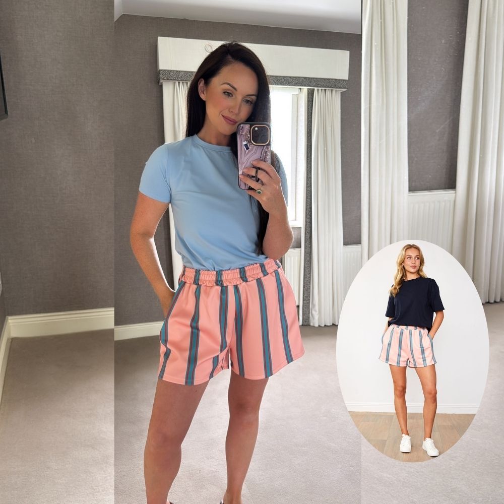 Roma Shorts (Pink Stripe)