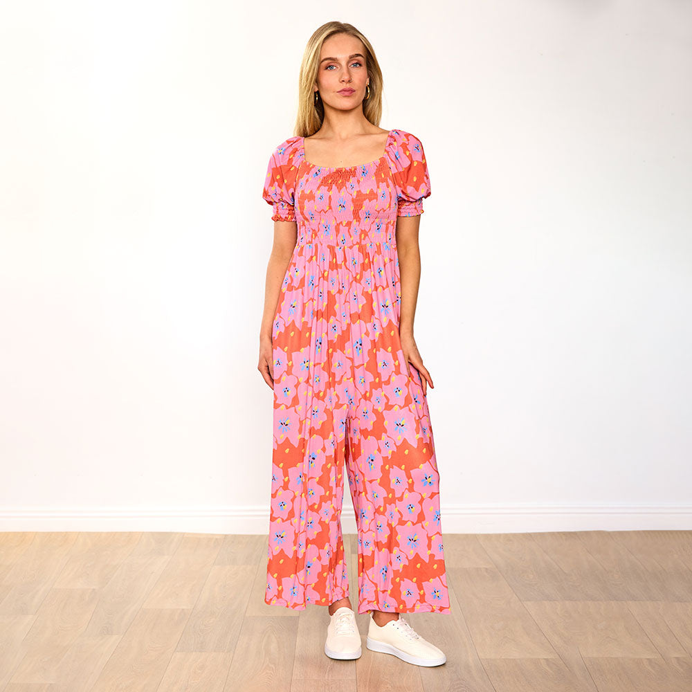 Camilla Jumpsuit (Red Pink Floral)