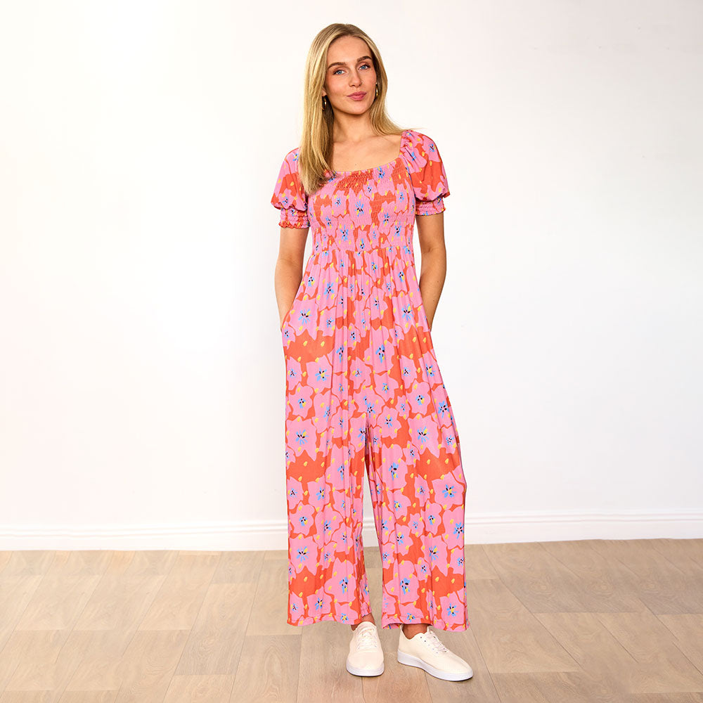 Camilla Jumpsuit (Red Pink Floral)
