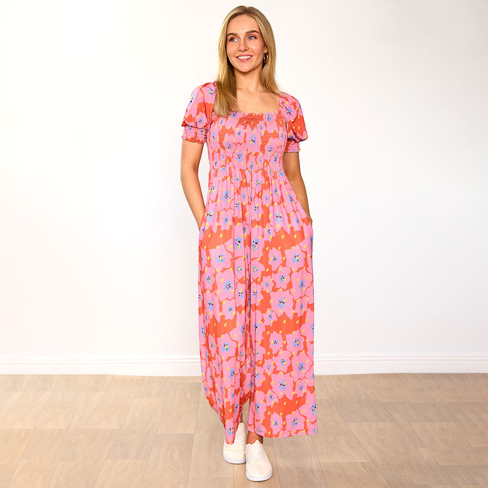 Camilla Jumpsuit (Red Pink Floral)