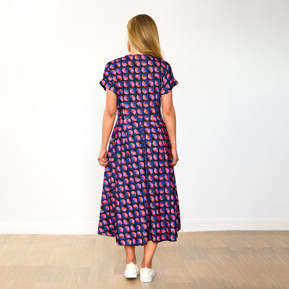 Kennedy Dress (Navy Circle)