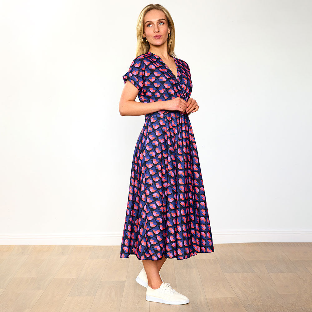 Kennedy Dress (Navy Circle)