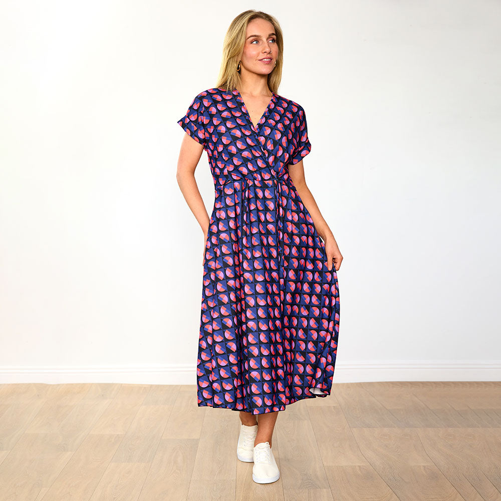 Kennedy Dress (Navy Circle)