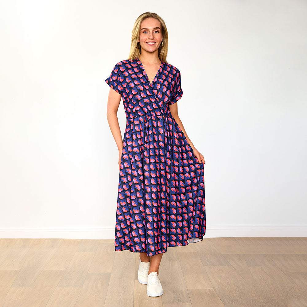 Kennedy Dress (Navy Circle)