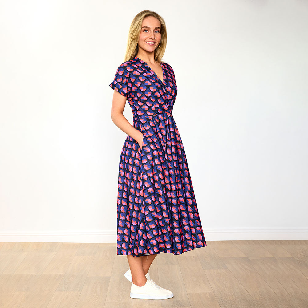 Kennedy Dress (Navy Circle)